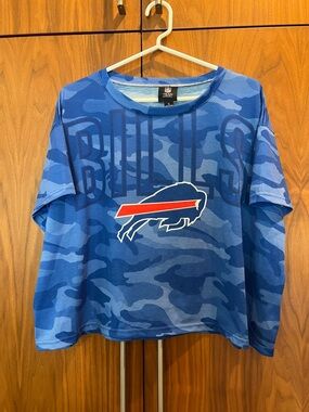 Buffalo Bills Camouflage Cropped Graphic T-Shirt